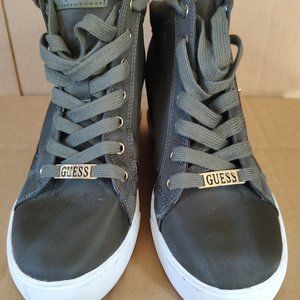 Guess gray lace up high top sneaker. Size 9